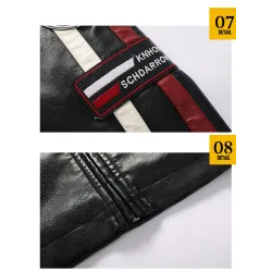 Short leather jacket - decorative patchesJackets
