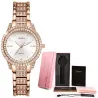 SUNKTA - elegant Quartz ur med krystaller - rosa guld