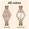 SUNKTA - montre à quartz élégante avec cristaux - or rose