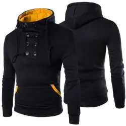 Sweat à capuche chaud - avec boutons de col