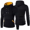 Varm hoodie - med krage knappar