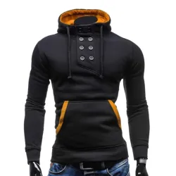 Varm hoodie - med krage knappar