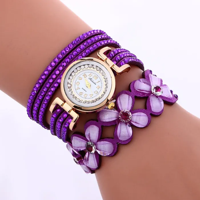 Pulseira de cristal multicamadas - com relógio