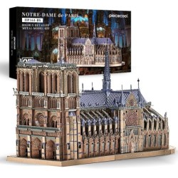 Quebra-cabeças de metal 3D - Catedral de Notre Dame - modelo DIY - kit de construção