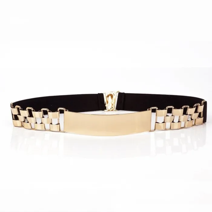 CinturonesCinturón elástico de moda - con decoración de metal dorado