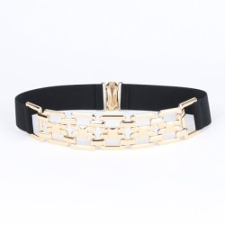 Fashionable elastic belt - with metal gold decorative chainBelts