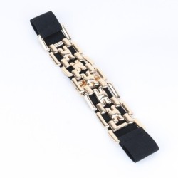 Fashionable elastic belt - with metal gold decorative chainBelts