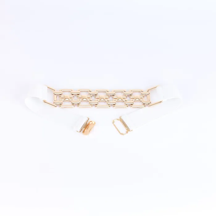 CinturonesCinturón elástico de moda - con cadena decorativa de metal dorado