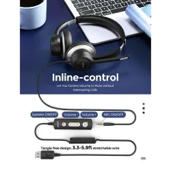 Mpow HC6 - Cuffie cablate USB - cuffie con microfono - 3,5 mm