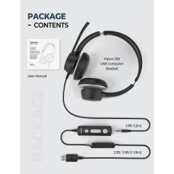 Mpow HC6 - USB bedrade headset - koptelefoon met microfoon - 3,5 mmOor- & hoofdtelefoons