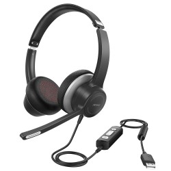 Mpow HC6 - Fone de ouvido com fio USB - fones de ouvido com microfone - 3,5 mm