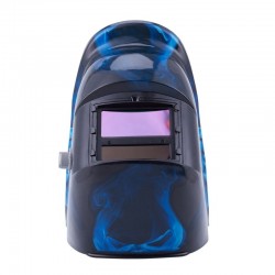 Automatisk mørknende sveisehjelm - LCD - blå hodeskalle