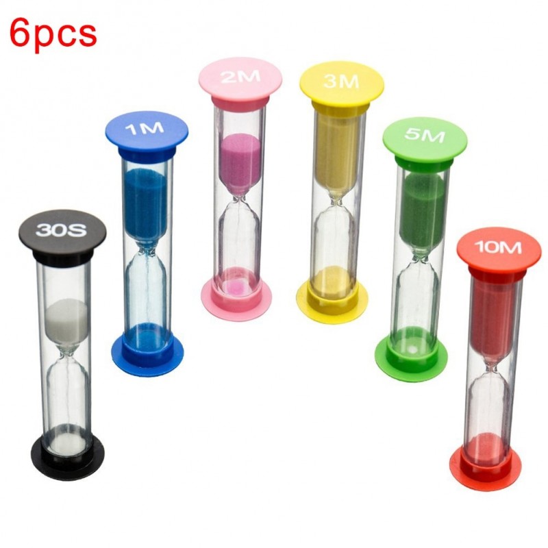 Timeglass - med sand - klokketimer - 6 stk