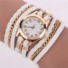 Bracciale in pelle multistrato - con orologio al quarzo rotondo