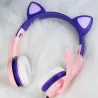 Casque oreilles de chat lumineux - casque filaire - avec microphone