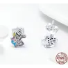 Boucles d'oreilles en argent avec licorne en cristal