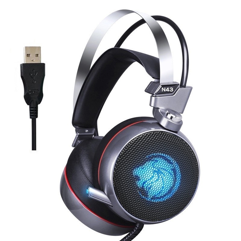 ZOP N43 - fones de ouvido para jogos - fone de ouvido com microfone / luzes LED