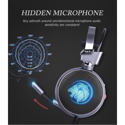 ZOP N43 – Gaming-Kopfhörer – Headset mit Mikrofon/LED-Leuchten