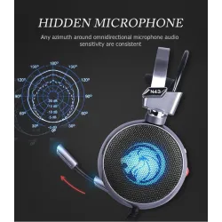 ZOP N43 - spillhodetelefoner - headset med mikrofon / LED-lys