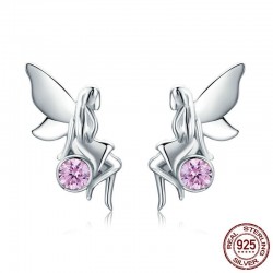 Fata dei fiori / cristallo rosa - orecchini in argento