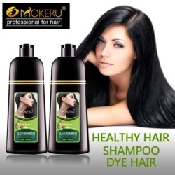 Frutas à base de ervas - shampoo preto - tinta permanente para cabelos grisalhos - 500ml - 2 unidades