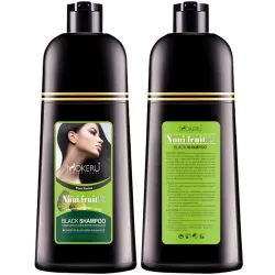 Fruit herbal - shampoing noir - teinture permanente pour cheveux gris - 500ml - 2 pièces