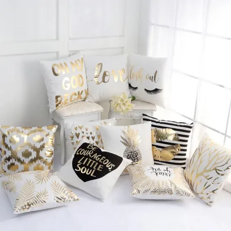 Federa di lusso - ananas - stampa abbronzante oro - 45 cm * 45 cm
