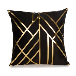 Decorative cushion cover - golden leaves / geometric pattern - 45cm * 45cmCushion covers