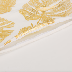 Capa de almofada decorativa - folhas douradas / padrão geométrico - 45cm * 45cm