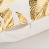Capa de almofada decorativa - folhas douradas / padrão geométrico - 45cm * 45cm