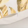 Dekorativer Kissenbezug – goldene Blätter / geometrisches Muster – 45 cm * 45 cm