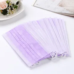 Mascherine viso / bocca monouso - 3 strati - antipolvere - antibatteriche - viola