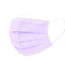 Mascherine viso / bocca monouso - 3 strati - antipolvere - antibatteriche - viola