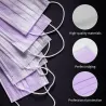 Máscaras faciais/bucais descartáveis - 3 camadas - anti-pó - anti-bacteriano - roxo