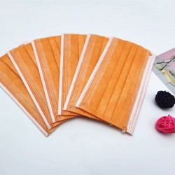 Disposable anti-bacterial face / mouth masks - 3 layer - orangeMouth masks