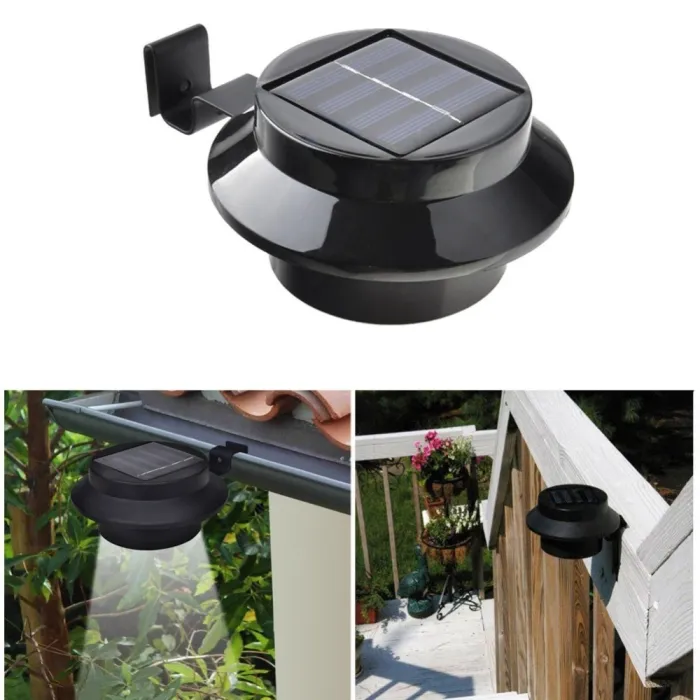 Solar have/hegn lys - vandtæt lampe - 3 LED