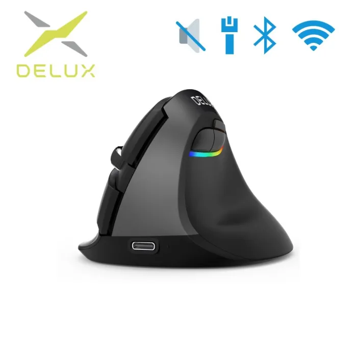 M618 - 2,4 GHZ - pystysuuntainen langaton minihiiri - Bluetooth 4 - kaksoistila - ladattava - äänetön