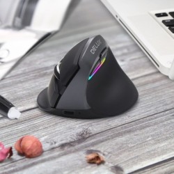 MouseM618 - 2.4GHZ - mini ratón inalámbrico vertical - Bluetooth 4 - modo dual - recargable - silencioso
