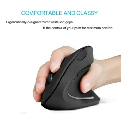 Ergonomic vertical wireless mouse - USB - optical - 1600 DPI 6D - with LED lightMouses