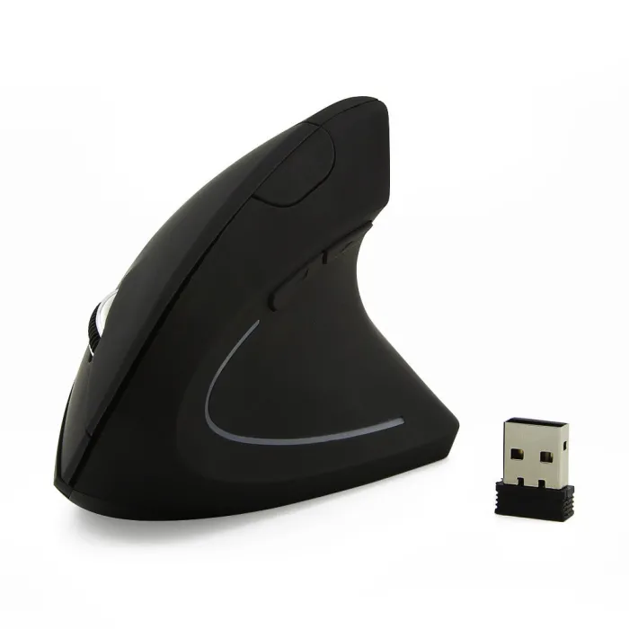 Ergonominen pystysuuntainen langaton hiiri - USB - optinen - 1600 DPI 6D - LED-valolla