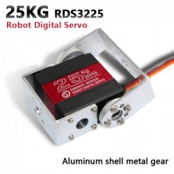 25kg / RDS3225 - robot digital servo - arduino - metal gear - med lang / kort lige U-montering