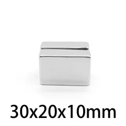 N35 - neodymmagnet - stærk rektangulær blok - 30mm * 20mm * 10mm