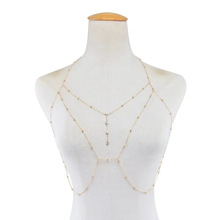 Catena/collana per il corpo con nappa - con cristalli
