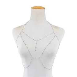 Corrente / colar com tassel - com cristais