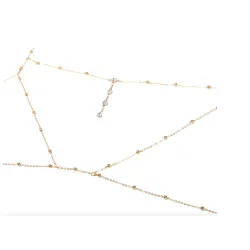 Corrente / colar com tassel - com cristais