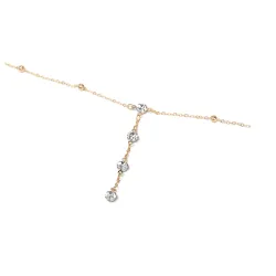 Corrente / colar com tassel - com cristais