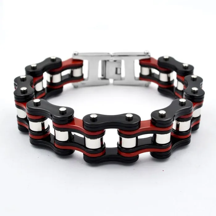Edelstahlarmband im Motorradkettendesign