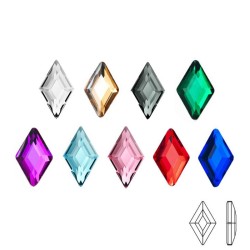 Flerfarvet krystal rombe - negle dekoration - 20 stk