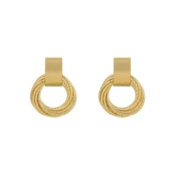 Boucles d'oreilles élégantes rondes dorées - multiples cercles