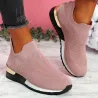 Mesh sportssneakers - slip-on sko - med høj platform